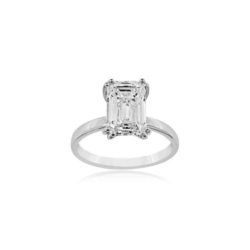 14K GOLD EMERALD-CUT DIAMOND SOLITAIRE RING - 3.11 CT TIMELESS LUXURY