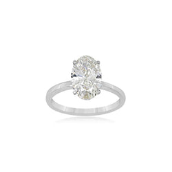 14K WHITE GOLD OVAL-CUT DIAMOND SOLITAIRE RING - 2.54 CT TIMELESS ELEGANCE