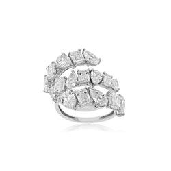 14K GOLD MULTI-SHAPE DIAMOND SPIRAL RING - 6.39 CT LUXURY STATEMENT PIECE