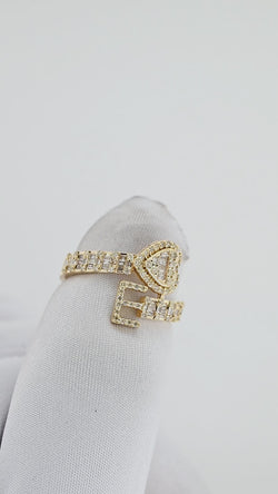 Eternal Charm: 14K Gold Initial E Ring