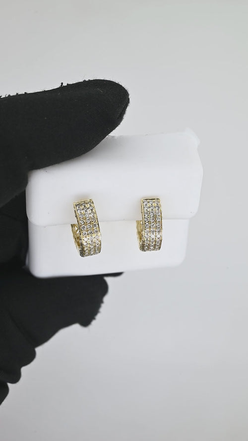 10K GOLD PAVE DIAMOND HOOP EARRINGS – LUXURIOUS & DAZZLING