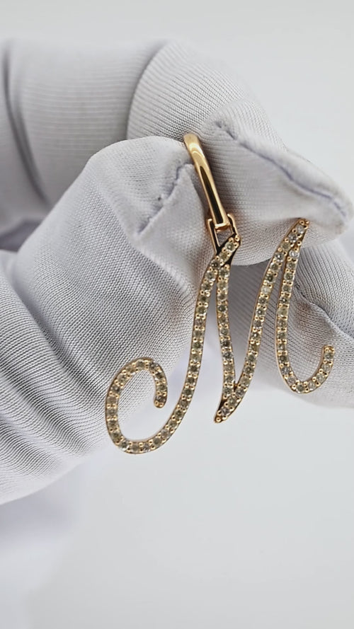 Majestic Monogram: 14K Gold 'M' Pendant