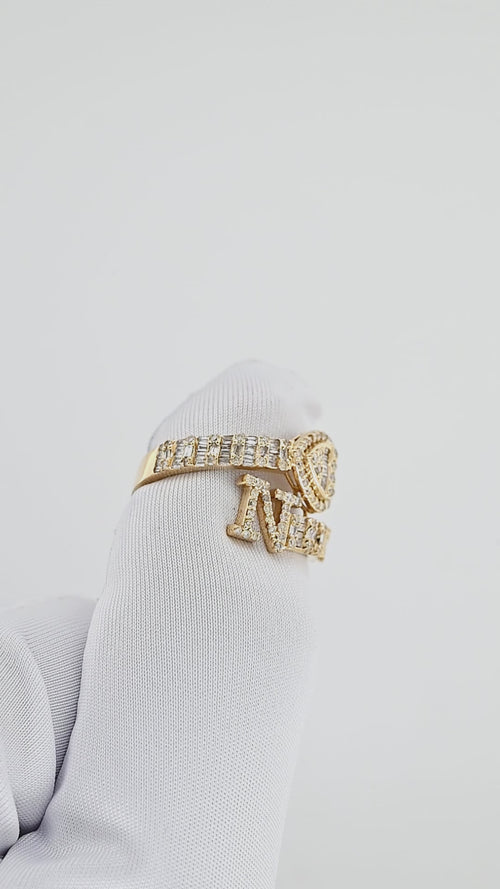 Heartwarming Elegance: 14K Gold N Initial Ring with Heart