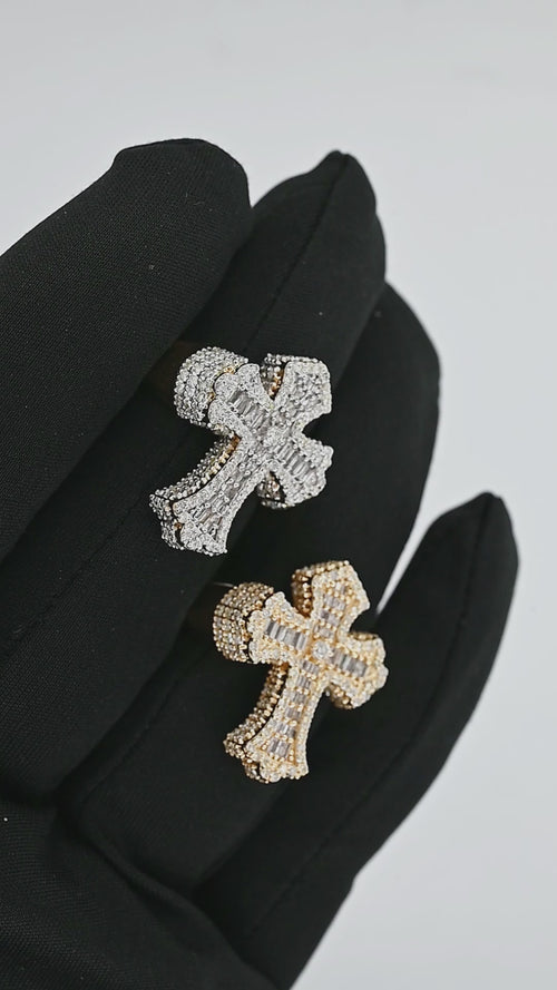 Elegant Faith: Men's 14K Gold Cross Ring