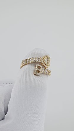 Breathtaking Beauty: 14K Gold B Initial Ring