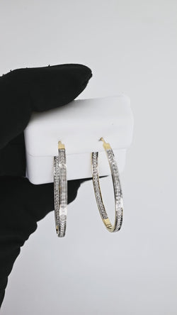 Glamorous 14K Gold In Out Hoop Earrings