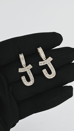 Joyful Spark: J Initial Pendant with Diamonds