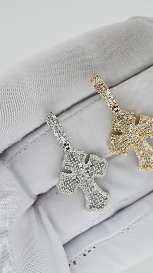 Heavenly Halo: 14K Gold Cross Pendant