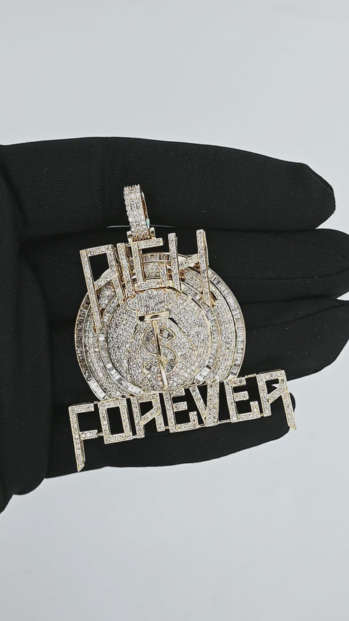 Legacy of Luxury: 14k Gold 'Rich Forever' Pendant