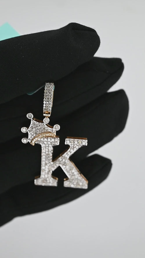 14K Gold Initials Crown A-Z Collection.