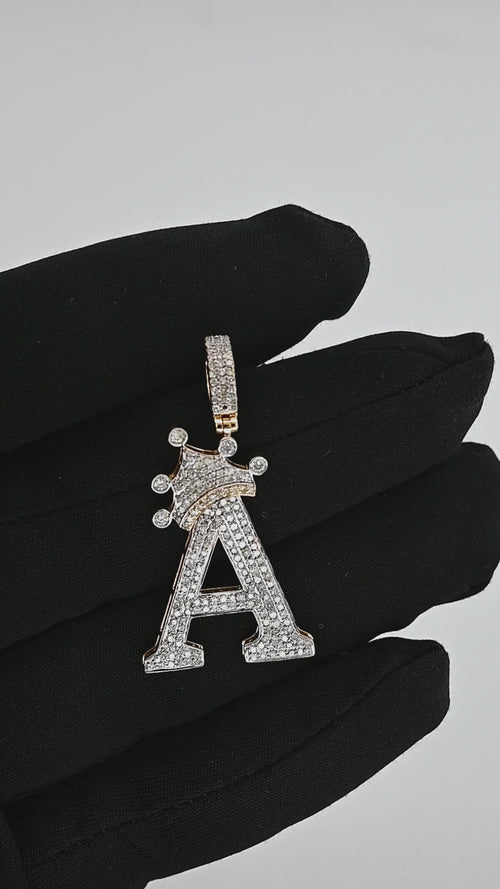 14K Gold Initials Crown A-Z Collection.