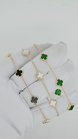 Floral Whispers:Adorn Your Wrist with the Delicate Flourish of our 14K Clover Bloom