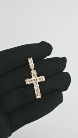 Celestial Charm: 14K Gold Cross Pendant