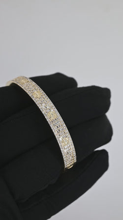 14K Gold Bangle with Dazzling Diamonds