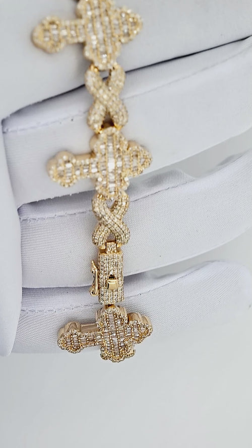 14K Gold Cross & Infinite Men's Bracelet: Symbolic Elegance for Timeless Style