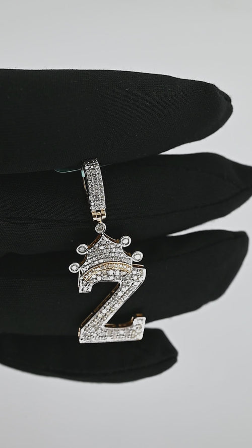 14K Gold Initials Crown A-Z Collection.