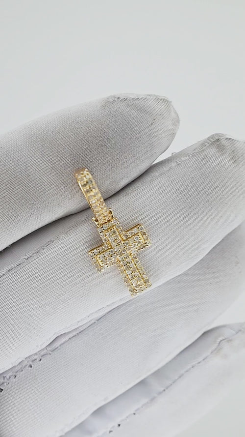 Shining Faith: 14K Gold Cross Pendant