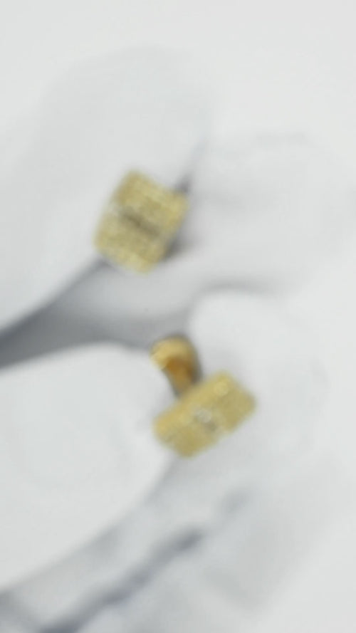 Gleaming Perfection 10K Gold Square Studs for Timeless Beauty