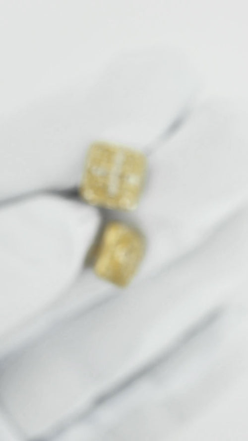 Classic Glamour: Square Stud Earrings in 10K Gold