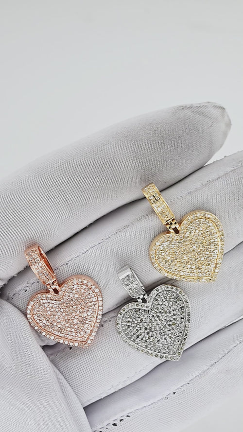 14K Mini Heart Pendant Natural Diamond Pendent