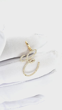 Eternal Sparkle: 14k Gold E Initial Pendant