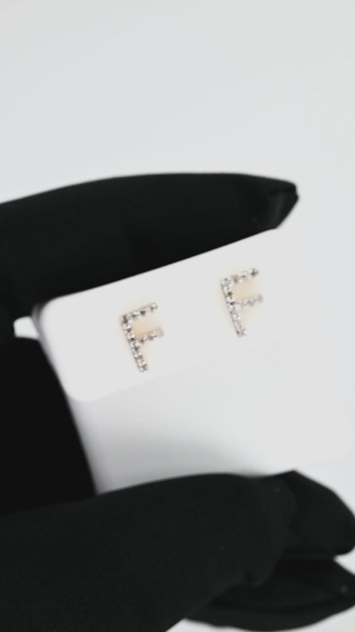 Initial A to z Stud screw back Earrings