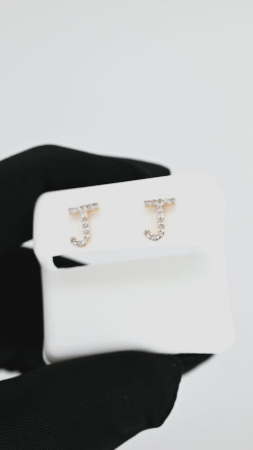 Initial A to z Stud screw back Earrings