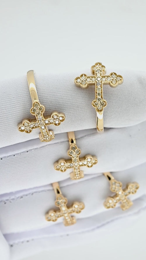 Divine Connections: 14K Gold Cross Ring