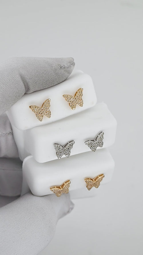 Majestic Flutter 14k Butterfly Symphony Screw back Earring