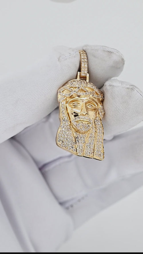 Whispers of Faith: 14K Gold Jesus Healing Presence Pendant