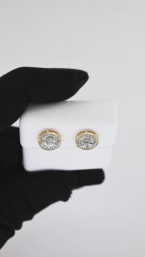 Fashion-Forward 14K Gold Round Earrings